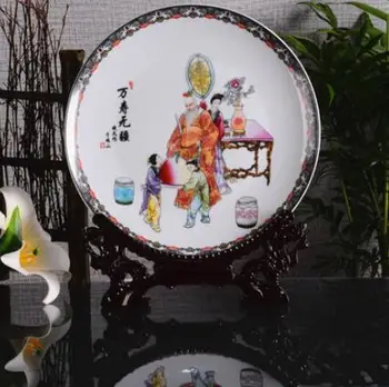 

Collection Chinese Jingdezhen Porcelain Painting Immortal God Old Man Child Boy Peach Exquisite Plate Bring Health Longevity