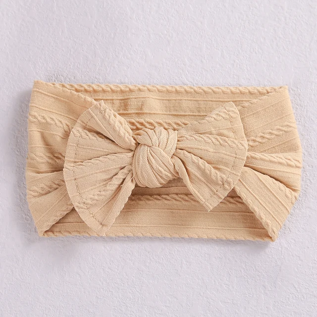 Cable Knitting Baby Girl Headband Material Nylon Bows Child Turban Newborn Baby Girl Hair Ribbon Accessories Headwear Headwraps 32