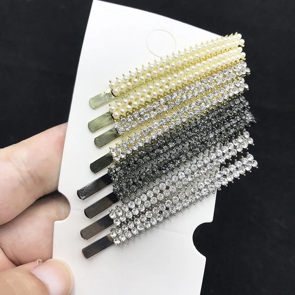 1/12 pcs Rhinestones Hair Clip Women Hair Accessories Crystal Clips Girls Barrette pins Jewelry