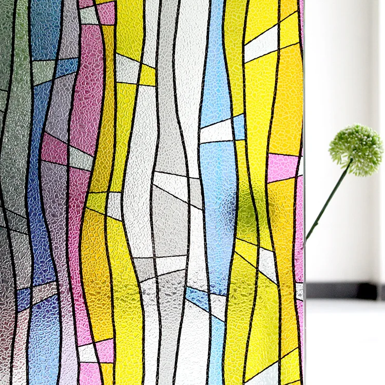 200cm Length Static Cling Window Film Vinyl Line Stained Embossed Privacy Protection Glass Foil For Bathroom Bedroom Living Room | Дом и сад