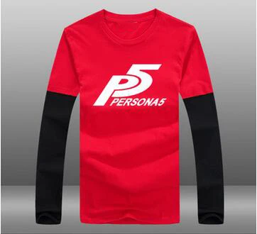 Persona 5 футболка игра мужская футболка с длинным рукавом футболка Летняя с коротким рукавом Хлопок TeesTops - Цвет: 8