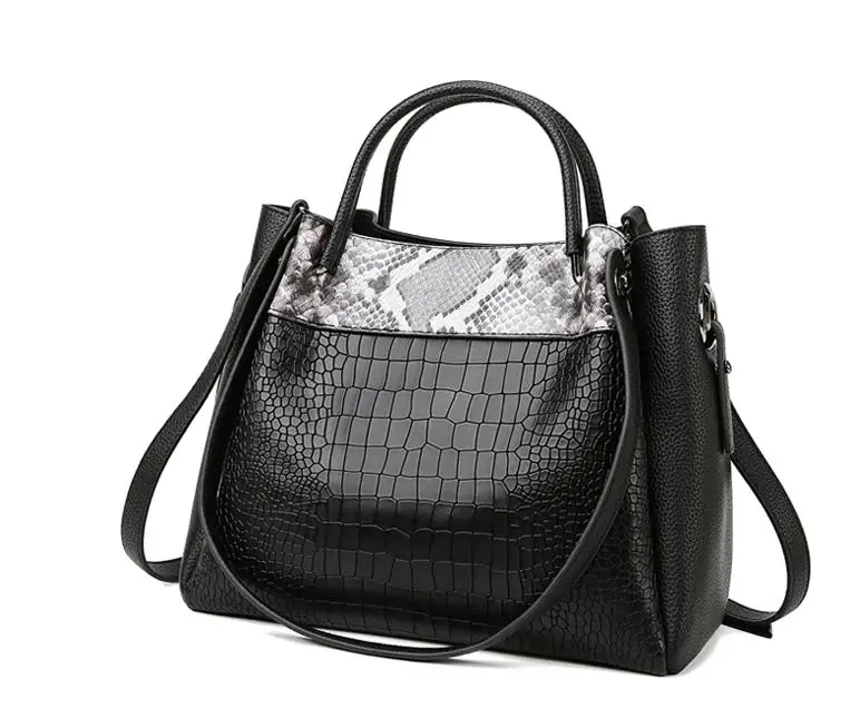 Топ Ручка pu кожаная сумка через плечо с узором «крокодиловая кожа» большие сумки тоут сумки женские известные бренды большая емкость сумка для покупок