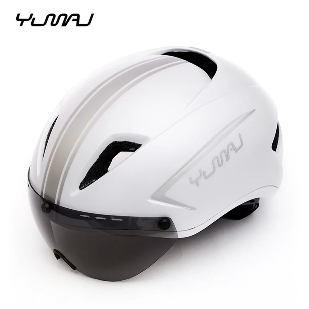 Bicycle Helmet with Goggle for Men - 313g Ultra-light Road Racing Cycling Bike Safety Timed Lens | Спорт и развлечения