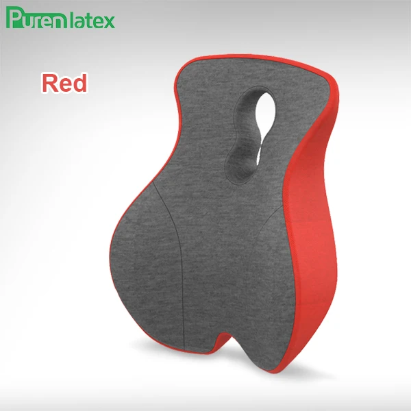 Purenlatex Chair Cushion Set Memory Foam Seat Cushion Lumbar Support Orthopedic Pillow Protect Coccyx Relieve Back Pain Car Seat 