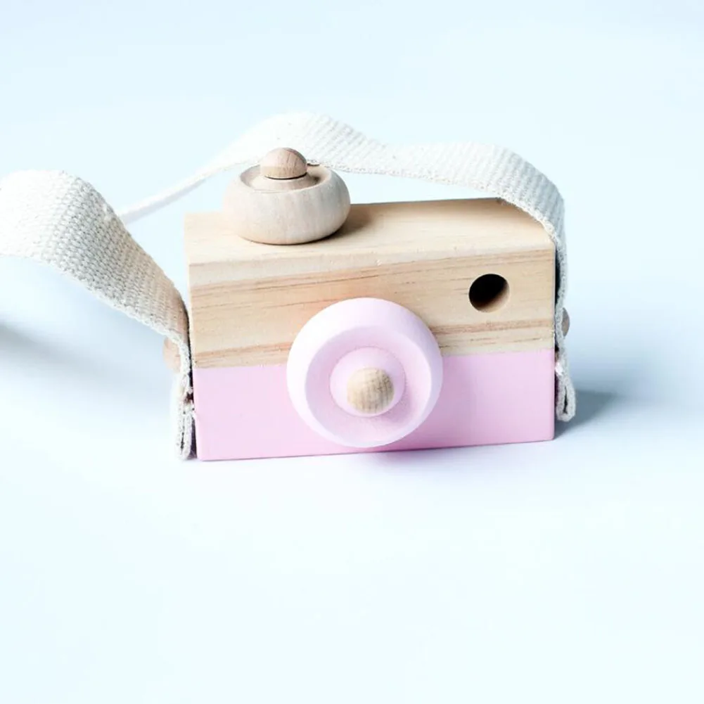 Милая камера, детская игрушка для создания ручной работы, деревянная камера, Игрушки для маленьких детей, безопасные Развивающие игрушки для детского подарка, украшение для фотосъемки - Цвет: Розовый