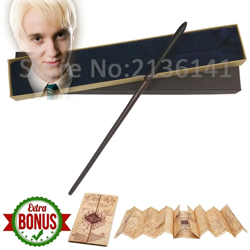 28 Kinds of Potter magic Wand With Gift Box Packing Metal-Core Magic Wand For Children Cosplay Harried Magical Wand With Bonus - Цвет: Malfoy