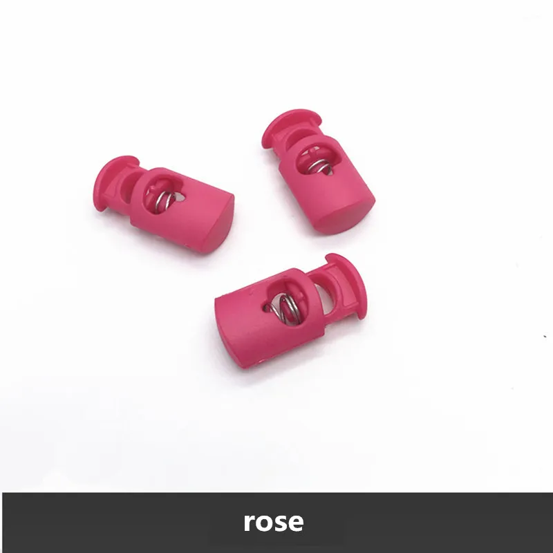 rose 10 шт. красочные пластиковые Пружинные пряжки шнур пружина блокировки стоп тумблер Фиксатор Зажим для спортивной одежды шнурки для ботинок DIY ремесло часть - Цвет: rose