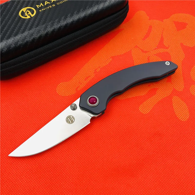 Maxace samurai original folding knife G10 handle K110 steel sand light small folding knife outdoor camping fishing tool - Цвет: Deep purple