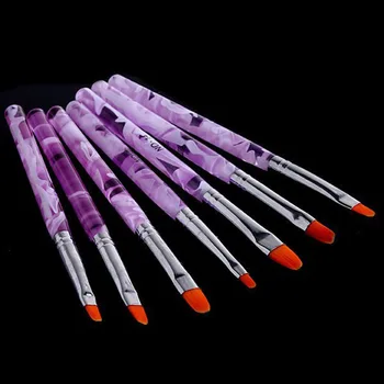 Günstige 7 Teile/satz Acryl Nail Art Pinsel Set UV Gel Builder Nagellack Malerei Zeichnung Home DIY Maniküre Salon Zeichnung Pinsel Werkzeuge