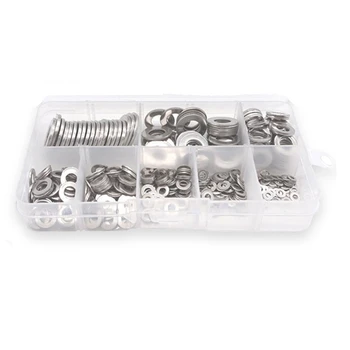 

400Pcs 304 Stainless Steel Flat Washer Plain Gasket for M2 M2.5 M3 M4 M5 M6 M8 M10 Screw Bolt
