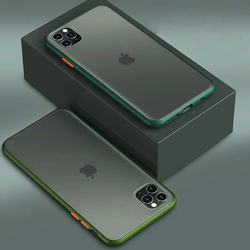 

Luxury Transparent Matte Case For iphone 11 Pro XS MAX XR X Hybrid Shockproof Silicone Phone Case For iPhone 6 6s 7 8 Plus Cover