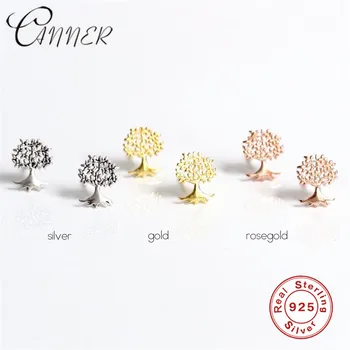 

CANNER 925 Sterling Silver Tree of Life Stud Earrings for Women Girls Bohemian Jewelry Tree Leaves Leaf Earrings Christmas Gifts