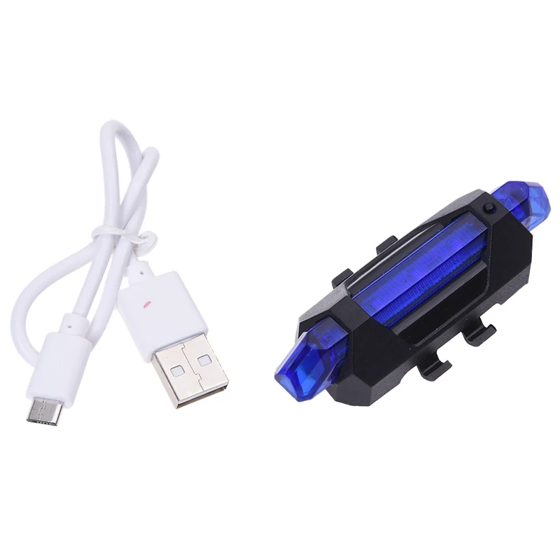 5LED велосипедный задний фонарь вспышка USB Перезаряжаемый велосипедный фонарь безопасности водонепроницаемый, черный+ синий
