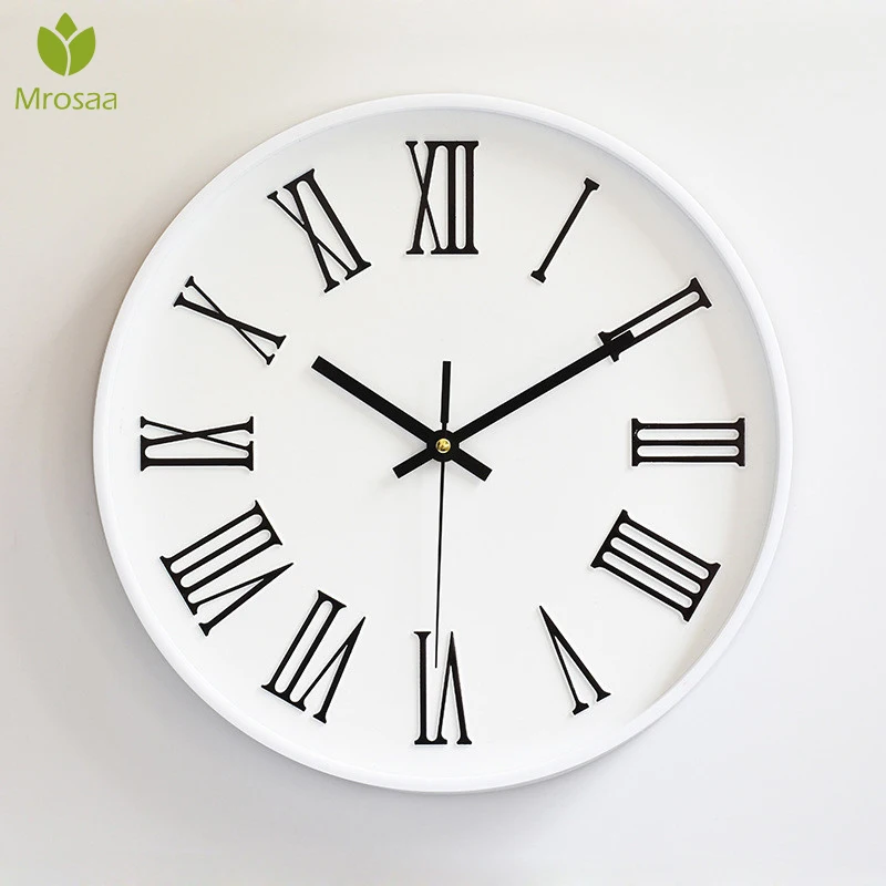 

2019 New Arrival 12 Inch Modern Round Wall Clocks Modern Plasitc Clocks Quartz Horloge Wathces Home Bedroom Kitchen Wall Clocks