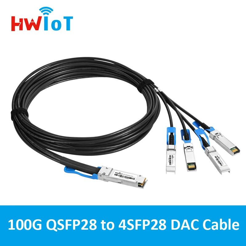 Пассивный медный кабель прямого подключения 100G QSFP28 к 4xSFP28 0 3 м до 7 совместимый с