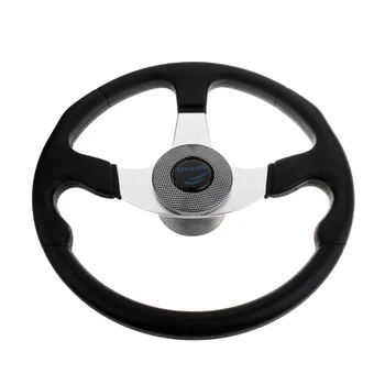 

Heavy Duty 340mm Aluminum Alloy Marine Boat Steering Wheel 3 Spoke 3/4 inch Shaft with Black PU Grip