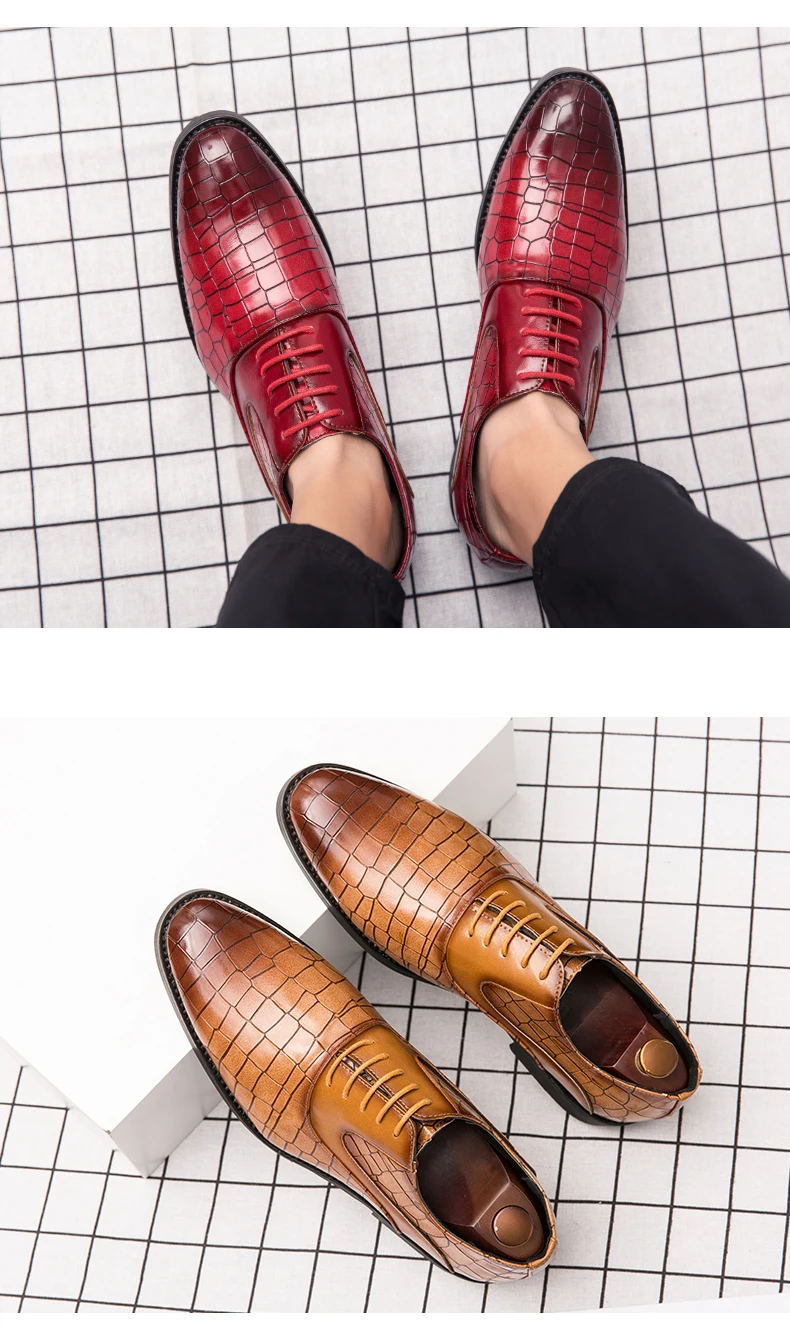 Итальянские мужские модельные туфли; Высококачественная официальная обувь со змеиным узором; элегантная мужская обувь для отдыха; Роскошные туфли под костюм; цвет черный, коричневый, синий, красный