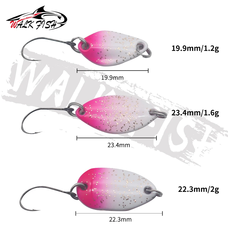 WALK FISH Trout Small Micro Fishing Spoons Single Hook Lures 1.2g 1.6g 2g  Spinner