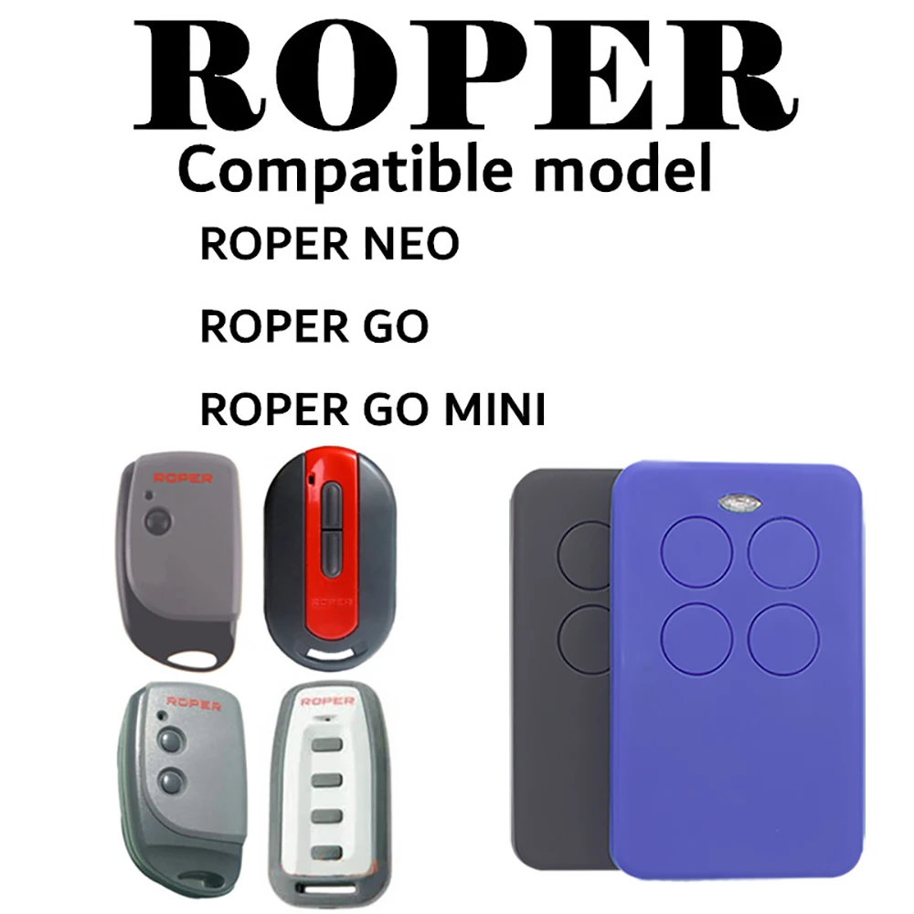 

ROPER NEO remote control for gate ROPER GO MINI garage door remote control 433.92MHz switch garage door transmitter replacement