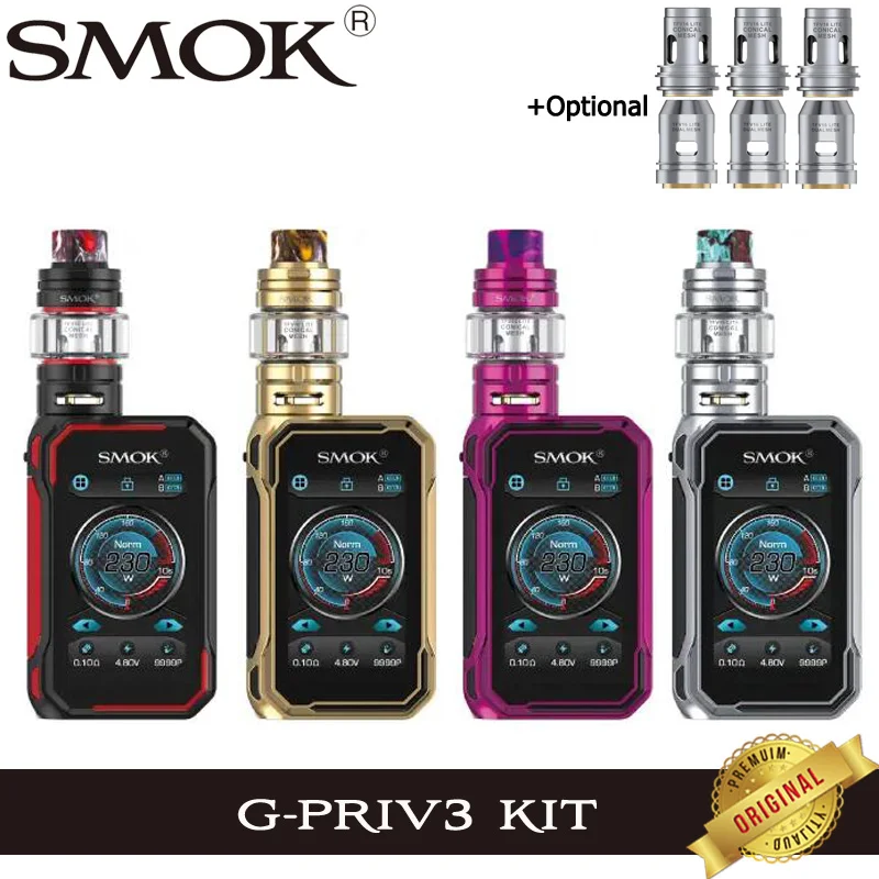 SMOK G-PRIV 3 Vape комплект 230 Вт G-PRIV3 мод 5 мл TFV16 LITE Танк Fit TFV 16 Lite коническая Двойная сетка катушка nexMesh электронная сигарета испаритель