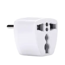 Универсальные штепсельные адаптеры-конвертеры, штепсельная вилка европейского стандарта для путешествий, белые AC110-240V
