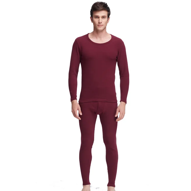 Men Thermal Underwear Sets Tops Bottom Wear Winter Warm Long Johns Set cotton long underwear