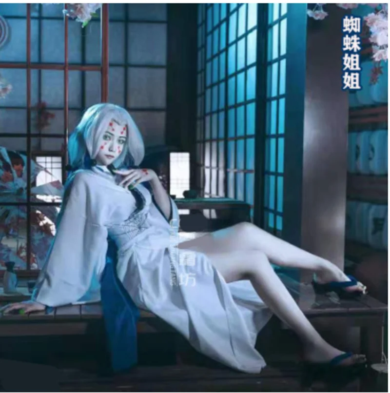 Anime Demon Slayer Kimetsu No Yaiba Spider Sister Rui Kimono Women 