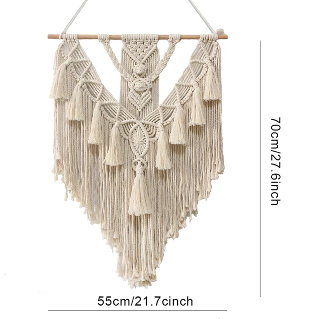 Makramee Wandbehang Wandteppich Dekor Boho Stil Bohemian Woven Home Dekoration Zimmer Dekor_voghion.com
