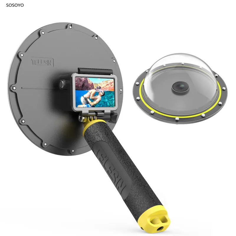 

6'' Waterproof Dome Port Diving Lens Cover Shell Case 30m Underwater Photography With Floating Handle For DJI Osmo Action Camera