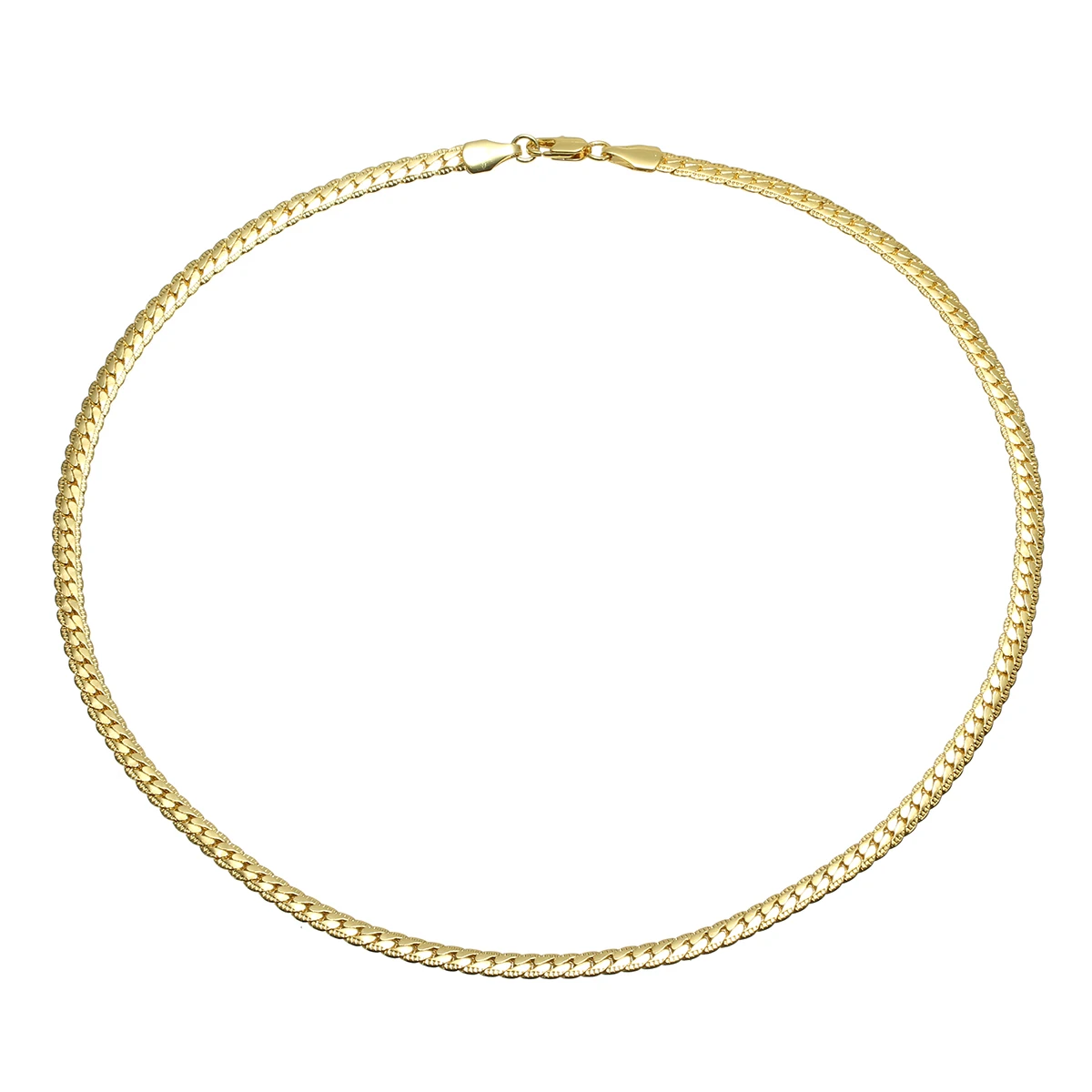 Women Men's Jewelry 18K Gold Plated Cuban Curb Link Chain Necklace 50cm