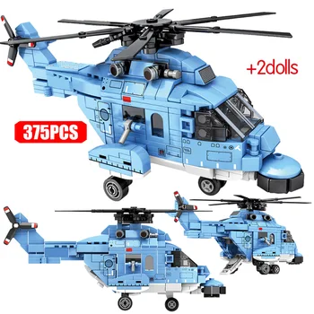 

CITY Police Carrier Fighter Technic Model Building Blocks Military Creator Medium Transport Helicopter Bricks Toys For Children