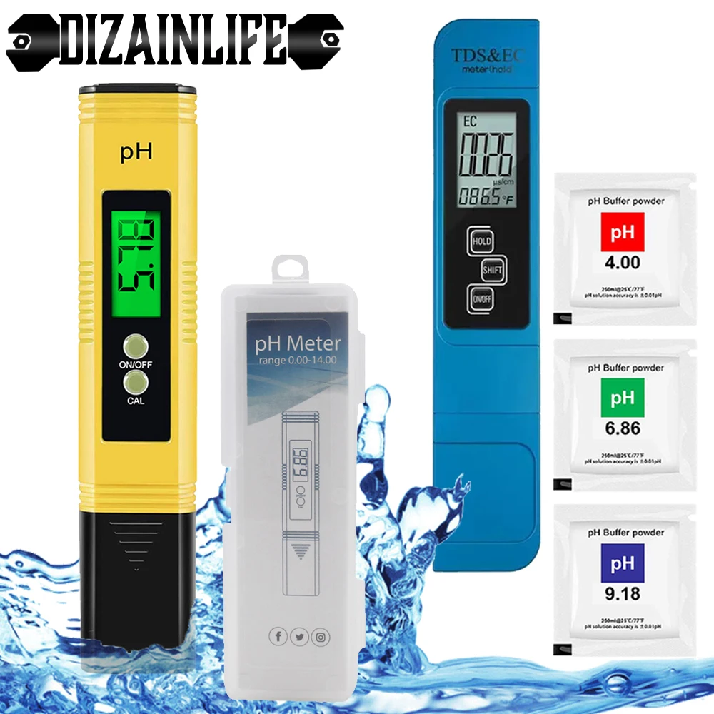 Digital LCD PH TDS EC Meter Accuracy 0.01 Automatic Calibration Water