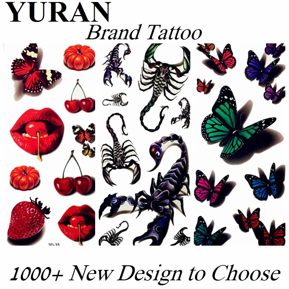 3d Scorpion King Cherry Temporary Tattoos Sticker For Women Men Boy