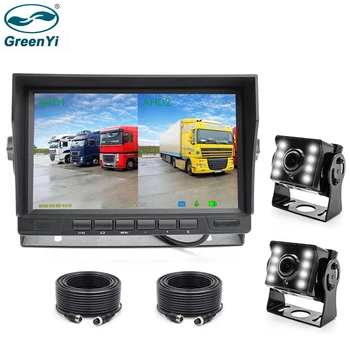 

GreenYi Car DVR 7 Inch IPS Screen AHD 1024*600P Recorder AHD Monitor With 2 Channels 8 LED Rear View Reverse Backup AHD Camera