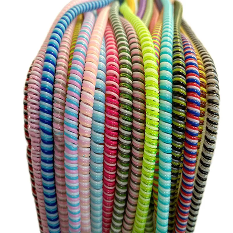 

1.4M USB Data line Anti-break spring protection rope soft Phone Charging Cable Line Cover marker earphone Bobbin Winder Sleeve