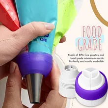 

Easy Baking Tools Three-color Couplers Swirl Cake Decorating Coupler Kitchen Tools Cake Flower Pastry Pipe Tip Decoration Kit