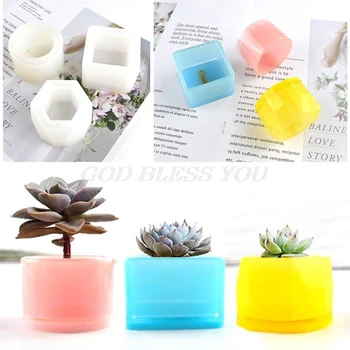 

3Pcs/Set Crystal Epoxy Resin Mold Flowerpot Casting Silicone Mould Handmade DIY Crafts Decorations Storage Box Making Tools