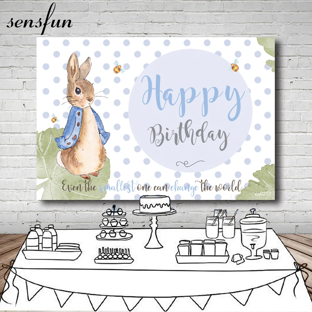 Sensfun мультфильм Питер Кролик фотографии фон для мальчиков Baby Shower 1st день рождения фоны фото оба виниловые полиэстер