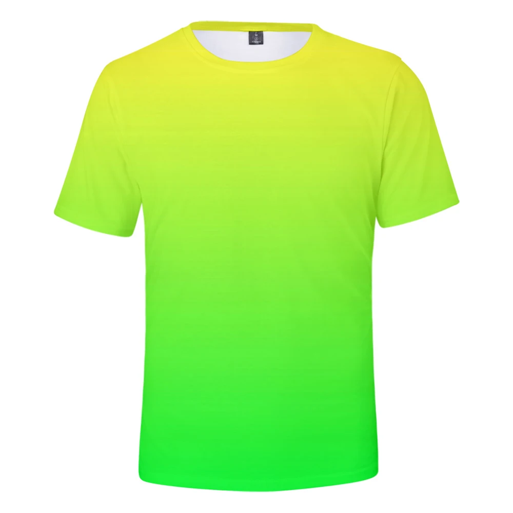 Solid Colour Breathable 3d Rainbow Tees 