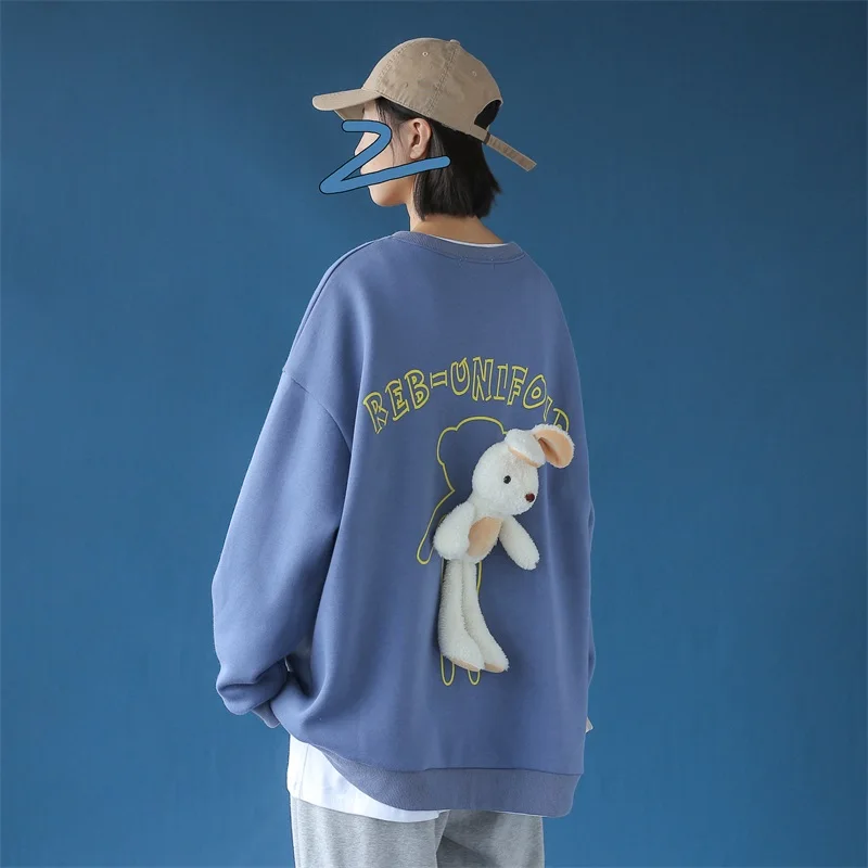 

Letter Printed Sweatshirts for Women Korean Fashion Streetwear Oversized Crewneck Pullovers Designer Original Drop Shoulder Tops