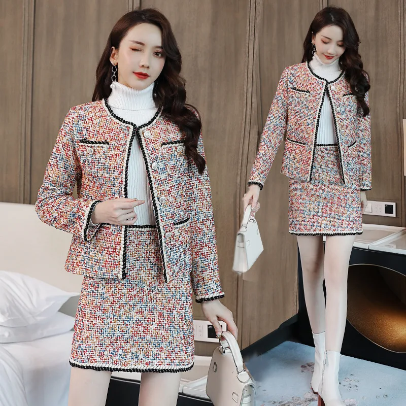 

Casual Loose Fashion Elegant Cool Versatile by Age Simple And Elegant Korean-style Graceful Woolen Set/Suit Skirt