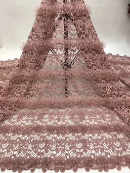 

Christmas Handmade African 3D Beaded Lace Fabric 2019 High Quality Nigerian Lace Fabrics Embroidery French Lace Fabric