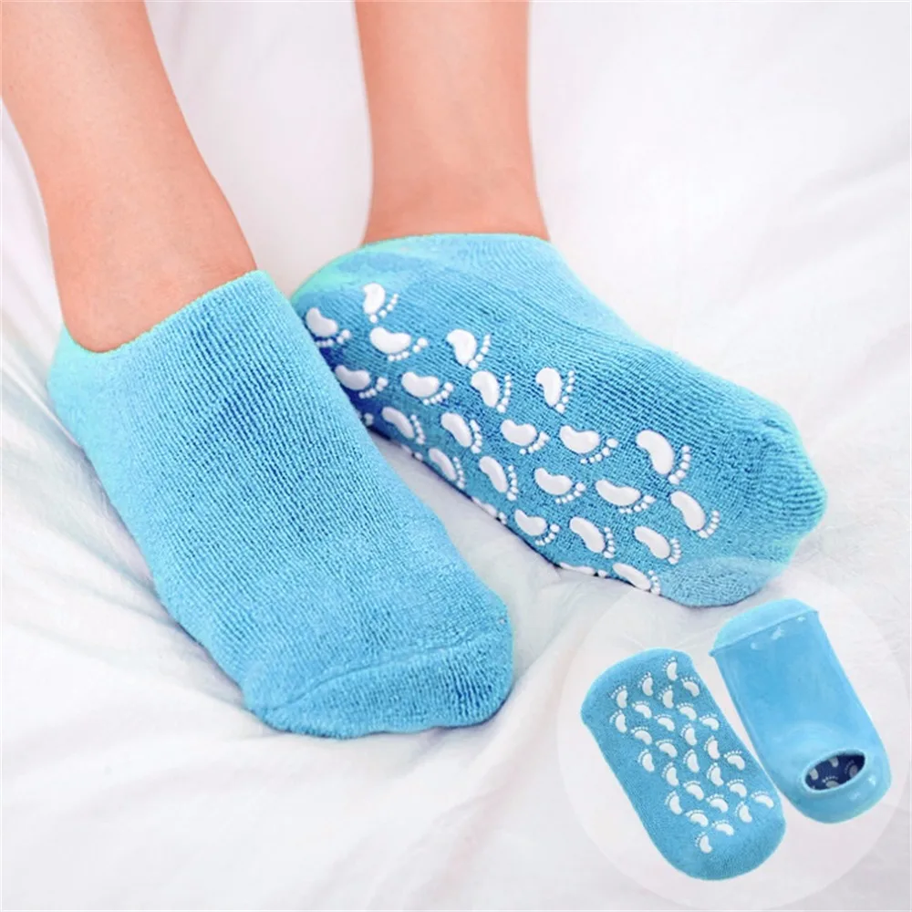 

2 pcs/lot Cotton and Silicon Gel Moisturize Soften Repair Cracked Skin Gel Sock Skin Foot Care Tool Treatment Spa Sock