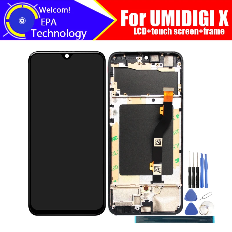 6.35 inch UMIDIGI X LCD Display + Touch Screen Digitizer + Frame Assembly 100% Original LCD + Touch Digitizer for UMIDIGI X