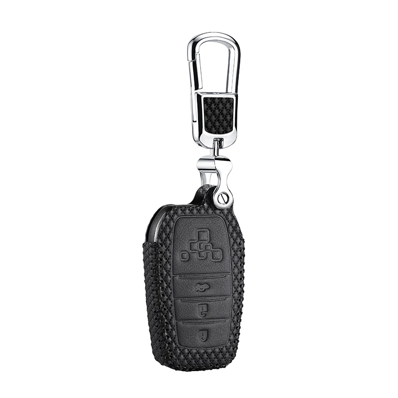 Luckeasy кожаный чехол для ключей toyota corolla rav4 prado 86 FJCruiser 2012 чехол для дистанционного ключа key3 - Название цвета: black