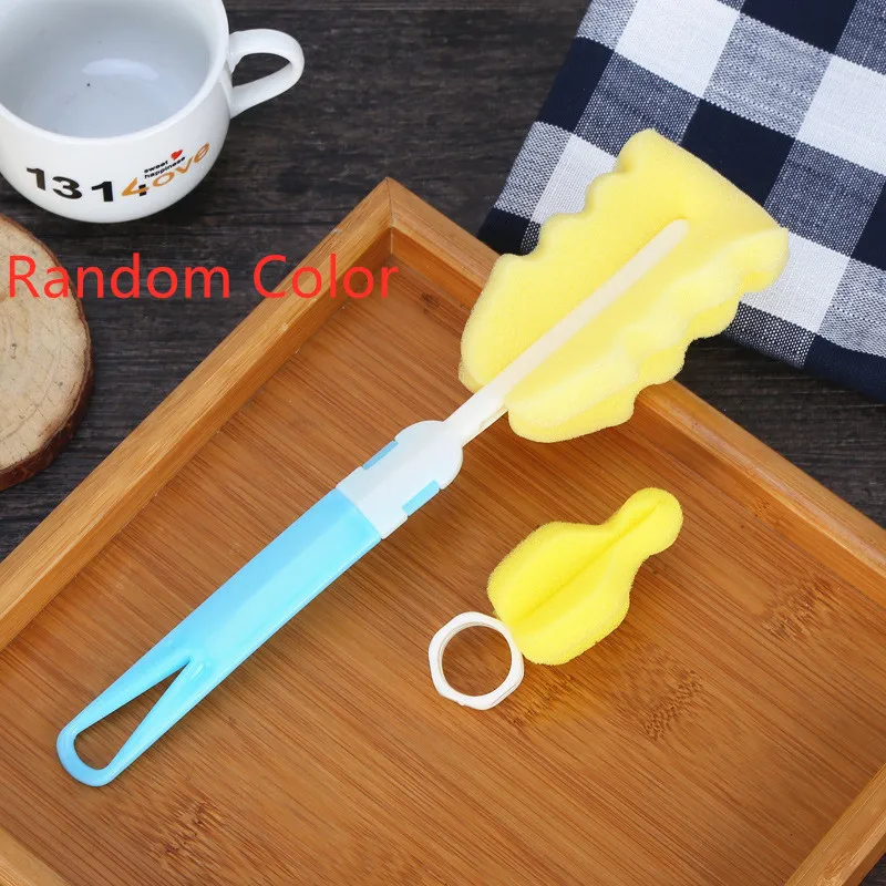 2pcs 5 шт. Детские щетки для бутылочек набор губка пластиковая стеклянная чашка для молока воды очиститель соска поилка молоком чистящие щетки наборы - Цвет: 2pcs