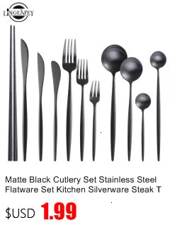 Набор столовых приборов из нержавеющей стали, набор посуды, черная ручка, золотой столовый совок, вилка, набор ножей, чайная ложка, посуда