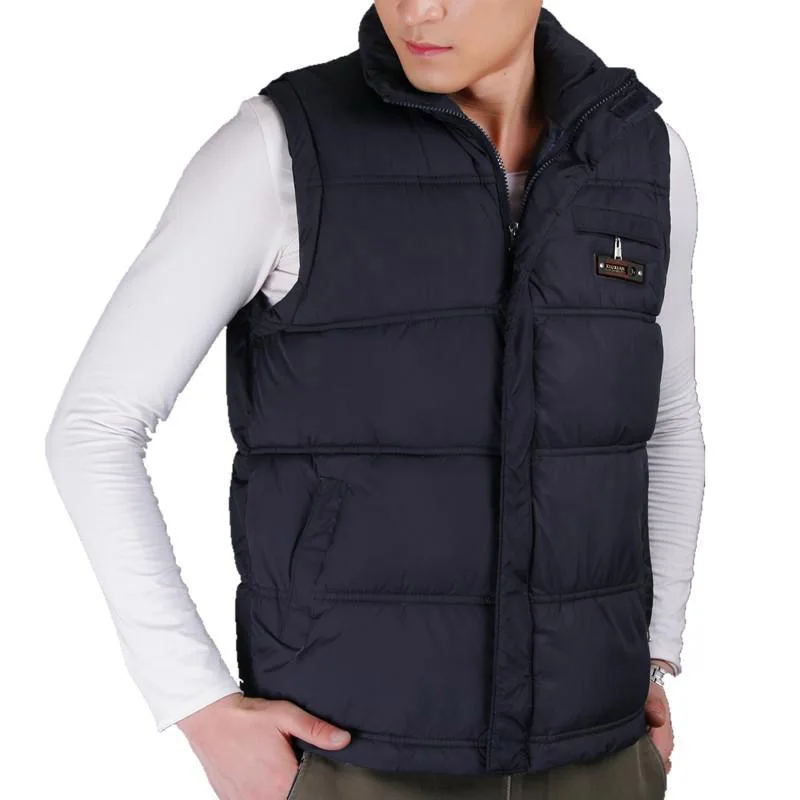 Achat 2019 best seller hiver hommes coton gilet manteaux Mandarin col hommes chaud coupe vent décontracté gilet grande taille XL 5XL 4 couleur