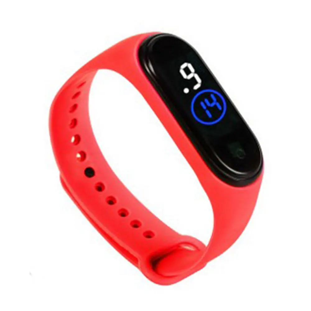 50 м водонепроницаемые цифровые часы силиконовый светодиодный спортивные наручные часы с сенсорным экраном цифровые наручные часы для мужчин, женщин и детей - Цвет: 4th red