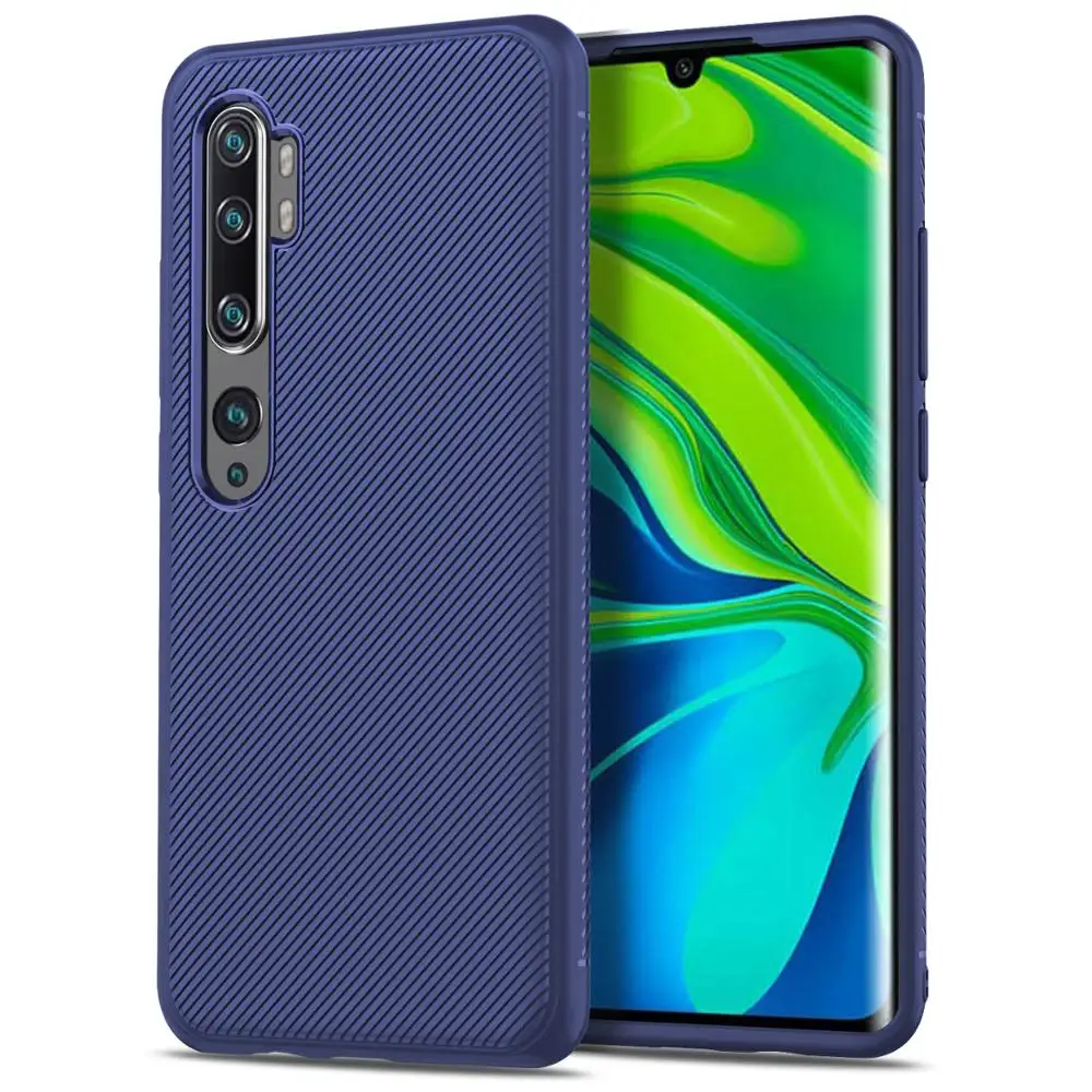 JOOKI противоударный силиконовый чехол из углеродного волокна для Xiao mi Red mi Note 10 ультратонкий мужской кожаный чехол для Xiaomi mi CC9 Pro Роскошный чехол - Цвет: Blue